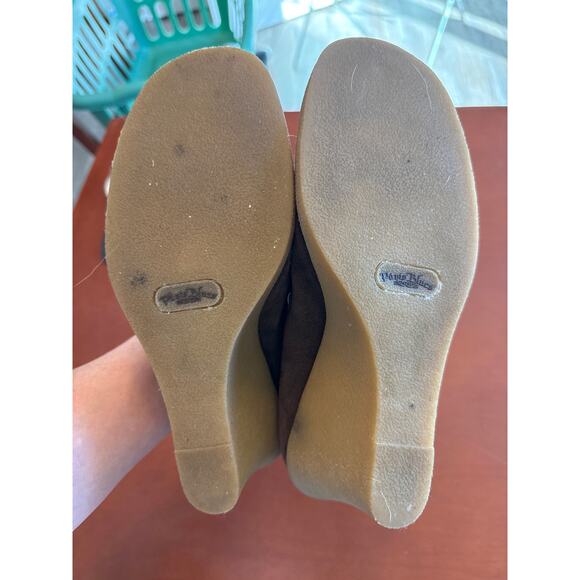 Paris Blues Brown Suede Wedge Loafers 8.5 Vintage Y2K Platform - Picture 6 of 9